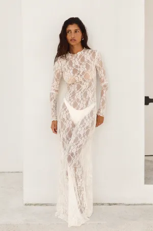 Comfortable and Soft Light and breezy summer dress Lyon Lace Dress in White Lace
