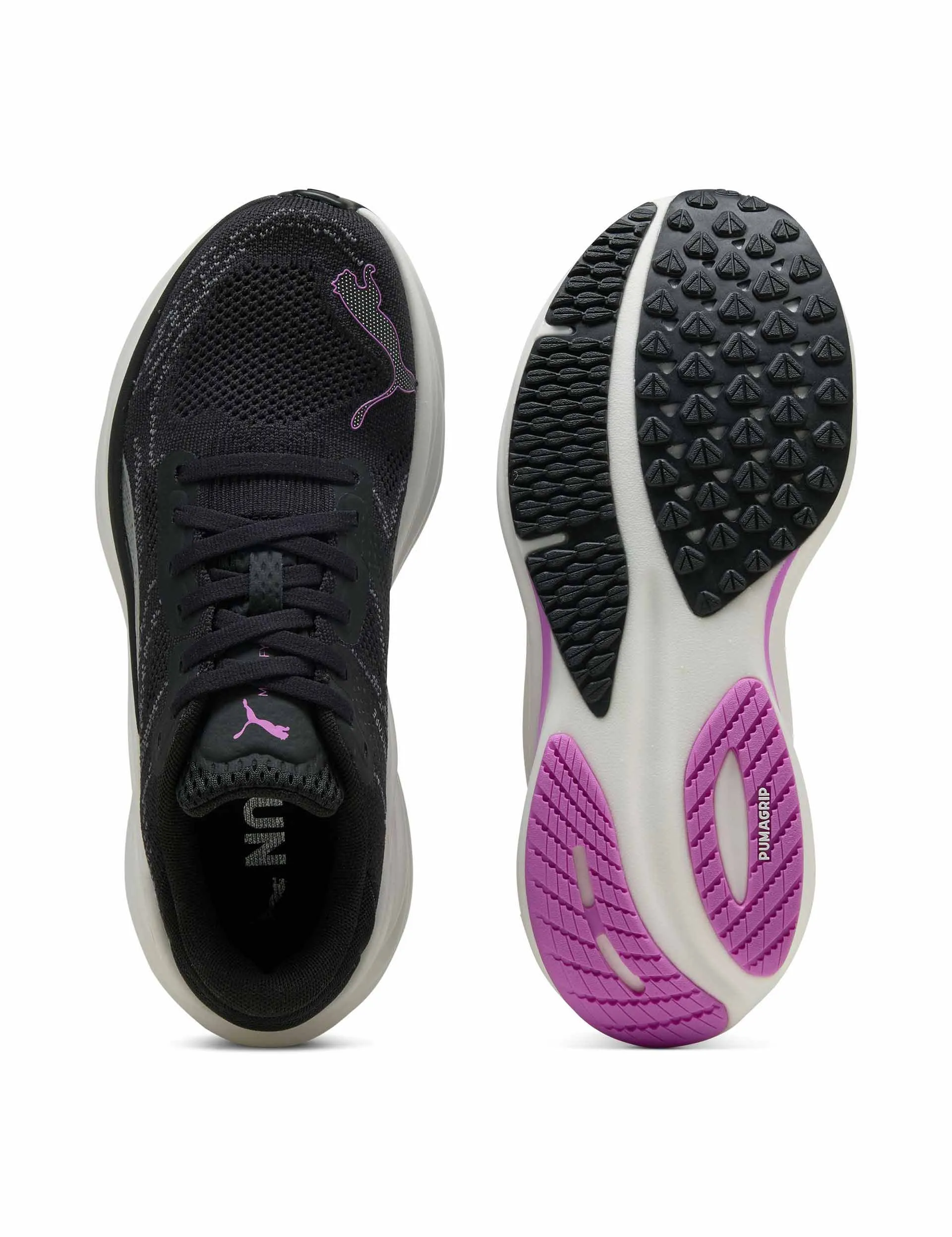 Magnify NITRO 2 Shoes - Black/Pure Magenta Roomy Fit knee - high running wear