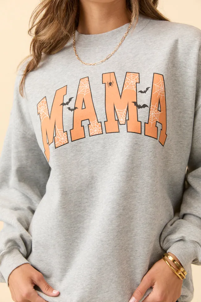 Mama Block Halloween Printed Light Grey Graphic Sweatshirt SALE Fit For All Day