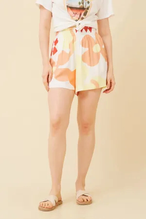 MARIANA FLORAL LINEN BLEND SHORTS Non Slip Inner Grip