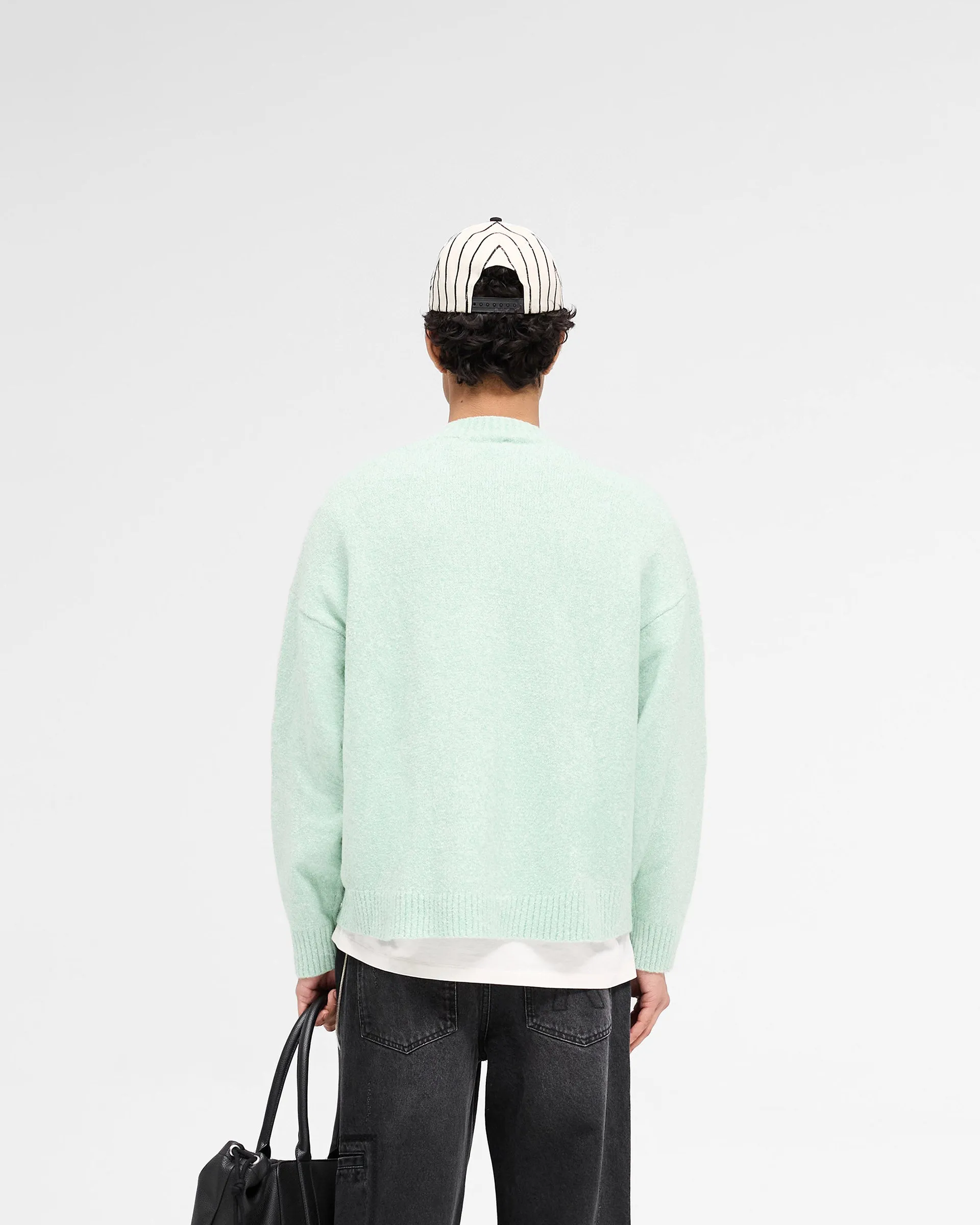 AntiStatic Material Marled Knit Jumper - Matcha