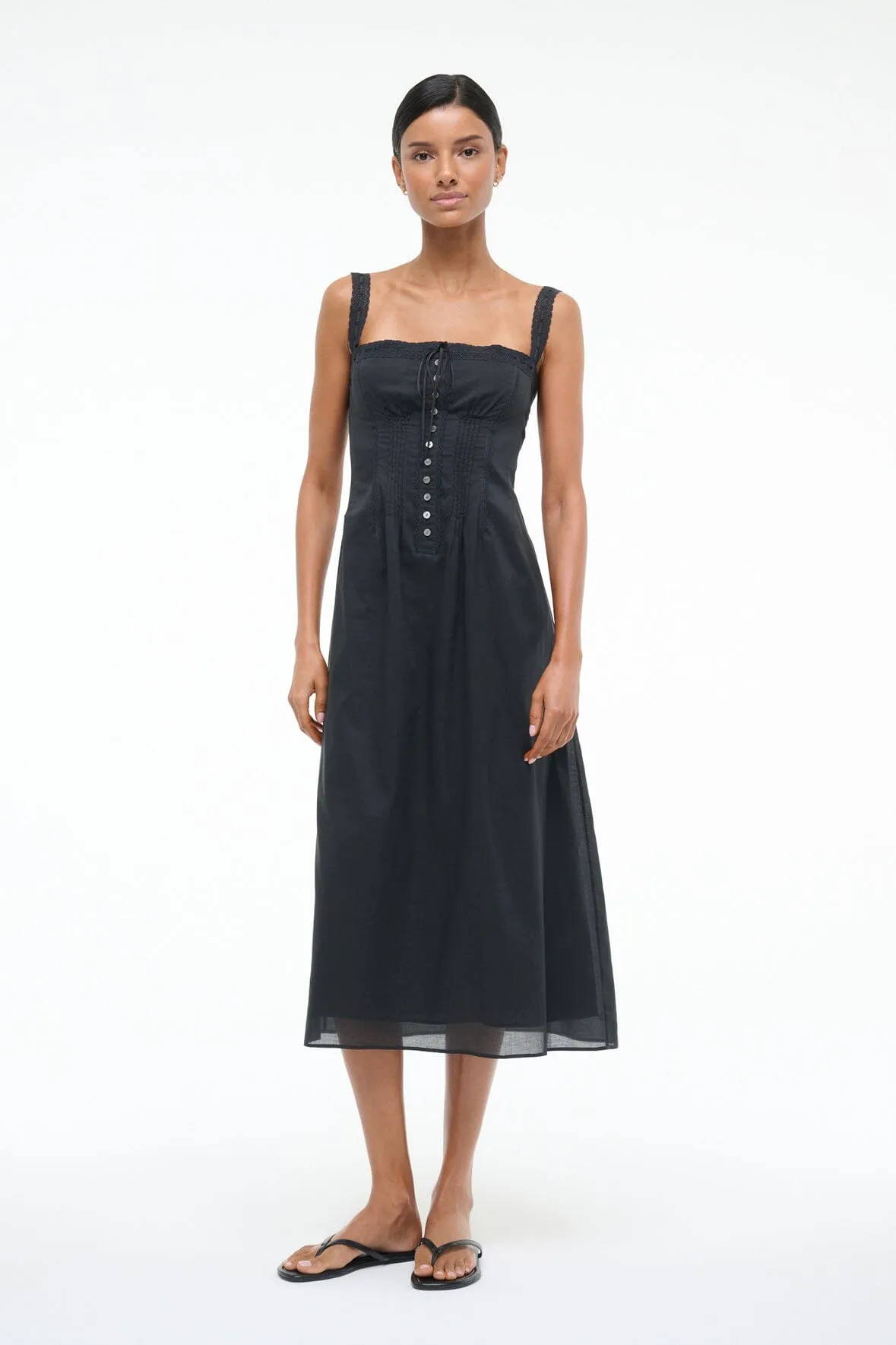 Luxe Appeal Airy Fabric MATILDE DRESS | BLACK