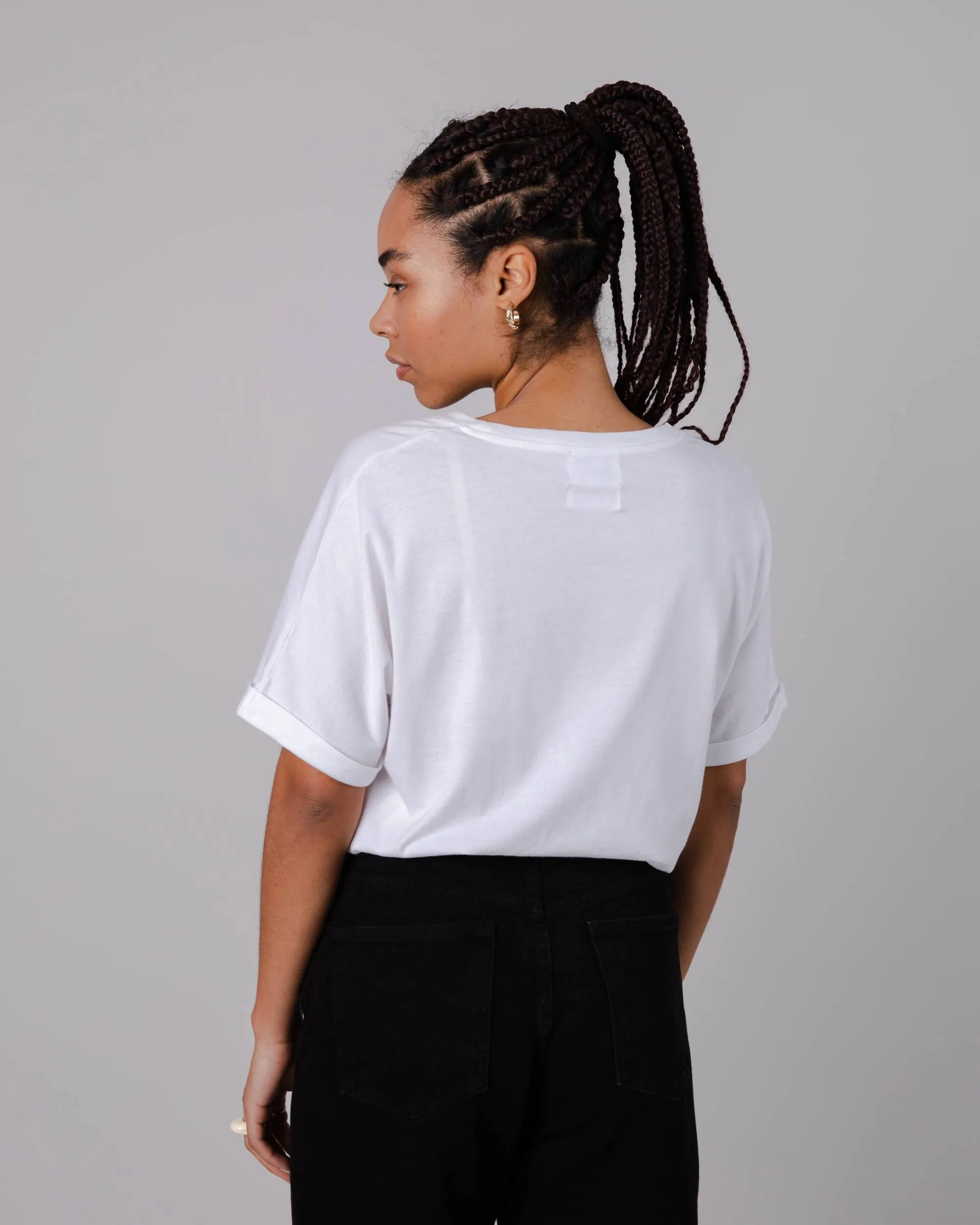 Peanuts Snoopy Oversize Cotton Tee White Smooth Seam Technology