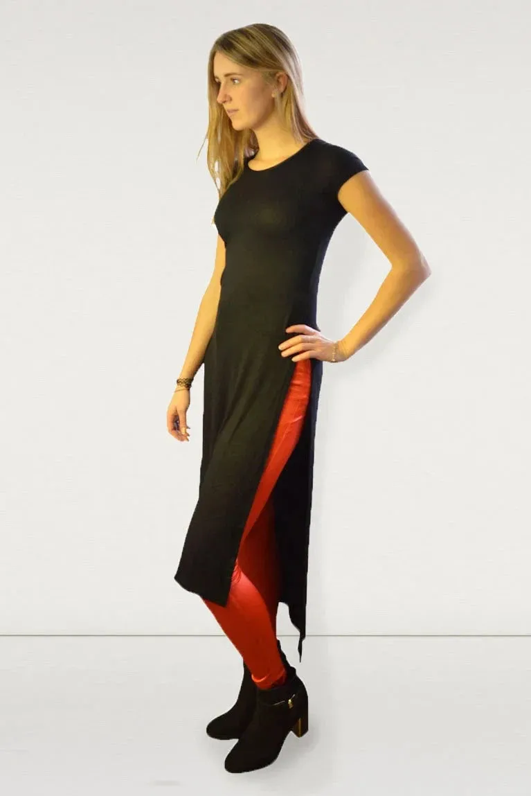 Maxi Top Dress Long Side Splits Chic Look
