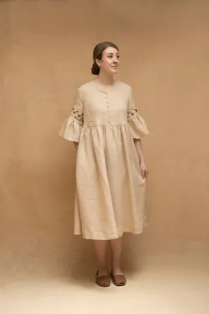 Soft Contour Meg'23 Oversized Dress with Short Sleeves, Linen Dress
