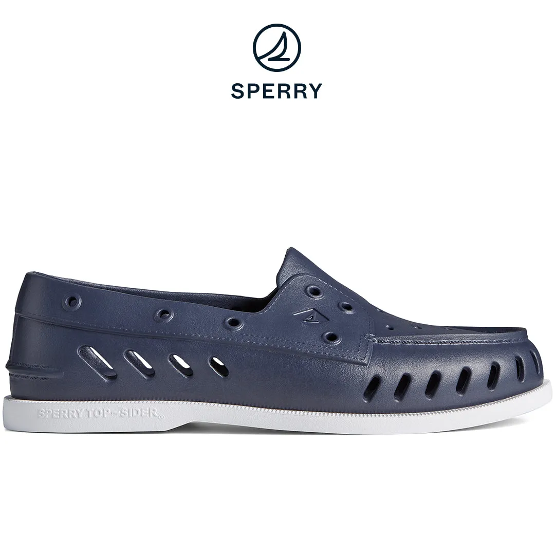 Plain Finish Oasis Run Men's Authentic Original Float Navy Boat Shoe (STS23289)