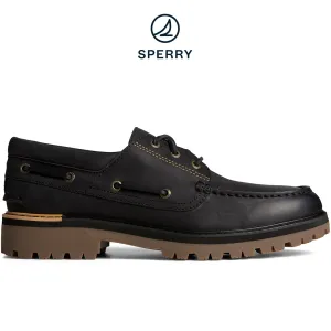 Men's Authentic Original Lug Boat Shoe - Black (STS25155) RollUp Score Step