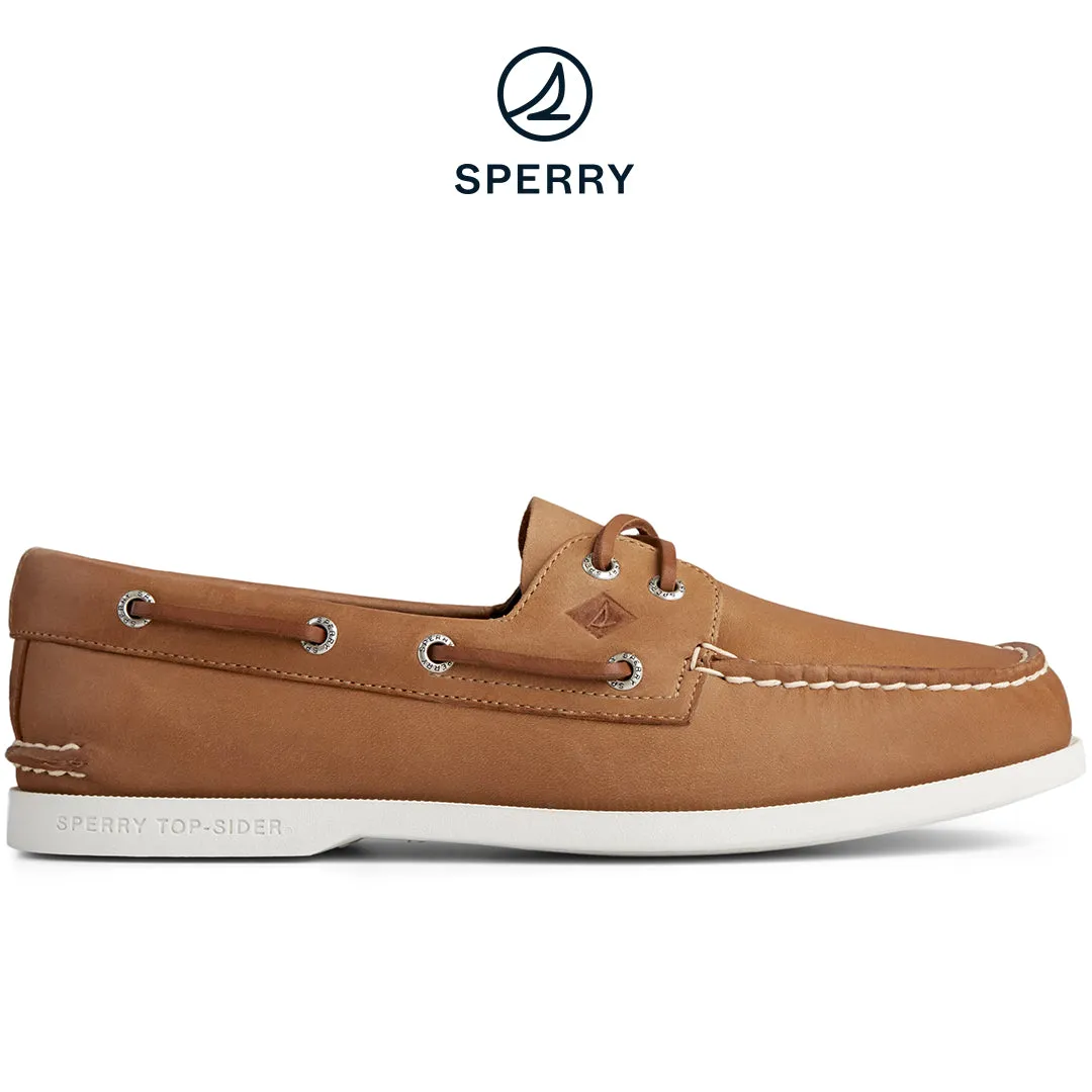 Men's Authentic Original Plushwave Boat Shoe - Tan (STS22195) Responsive Cushioning Layer Cherry Pop