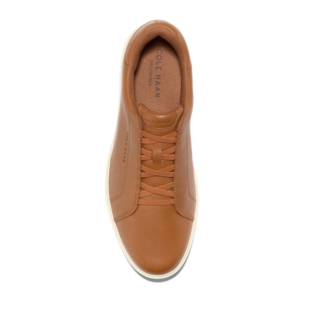 Wood Step Mens Cole Haan Grandpro Luxe Slip-On Sneaker in British Tan/Ivory