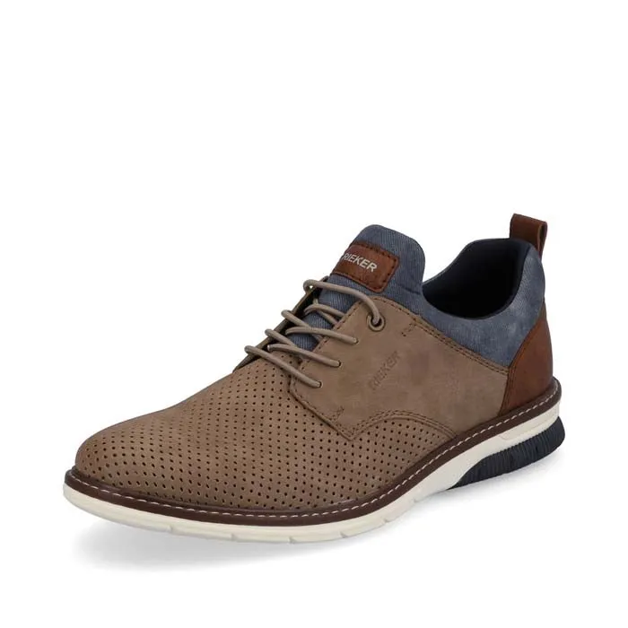 Supportive Feel Fresh Tone Mens Rieker Dustin in Fango/Toffee/Denim