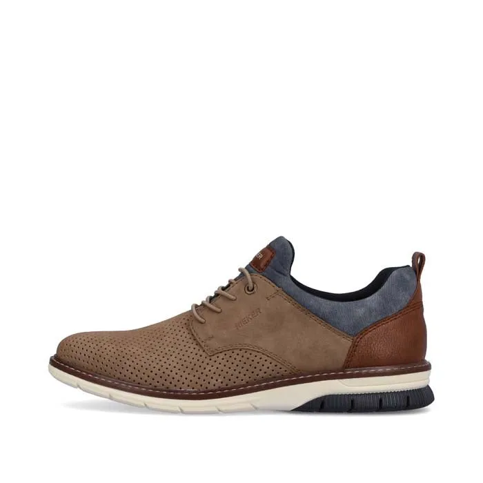 Mens Rieker Dustin in Fango/Toffee/Denim Bacterial Inhibiting Lining Pavement Ready