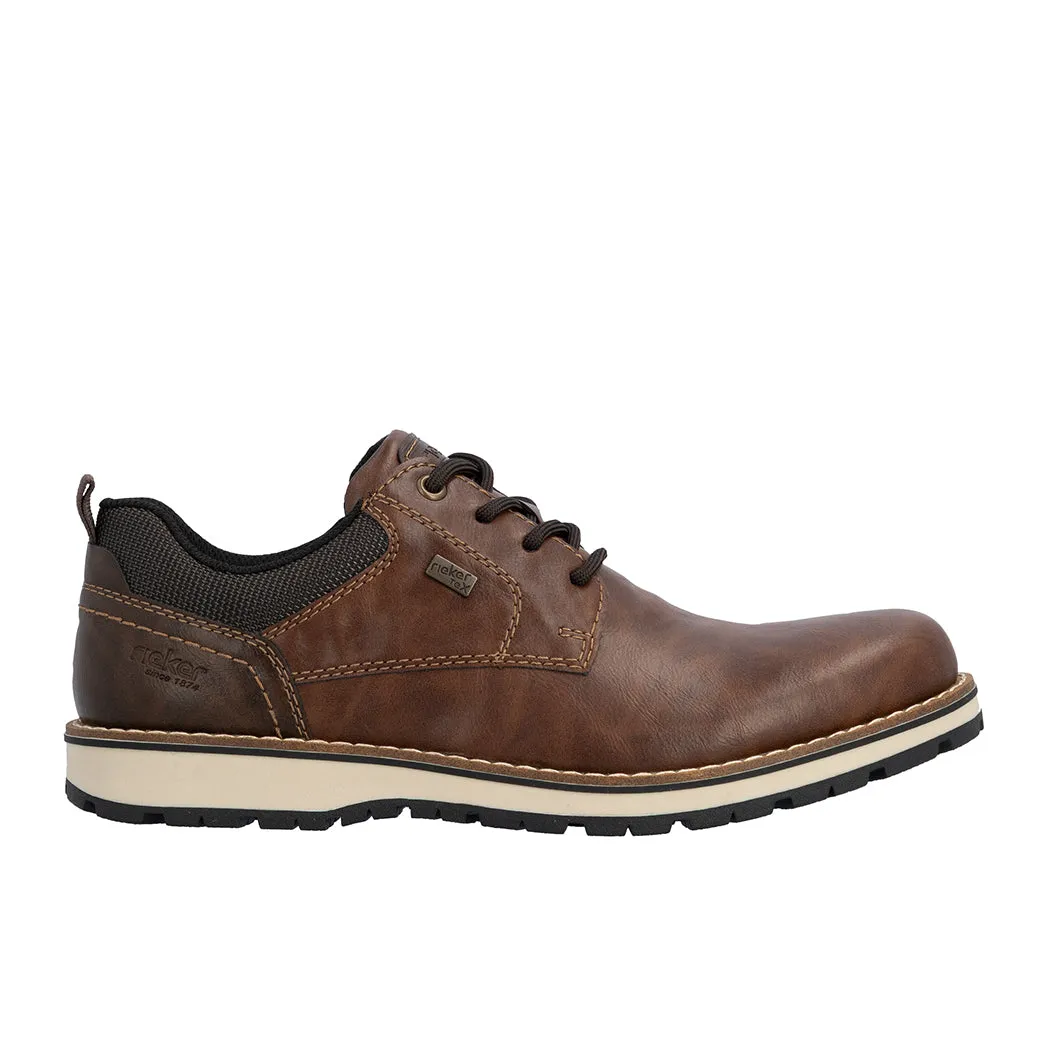 Bridge Trek Comfortable Mens Rieker Ronny 06 in Wood/Toffee/Schwarz