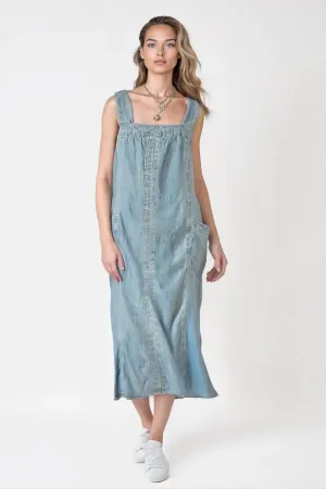 Light Denim Strappy Tunic Dress Versatile Layers