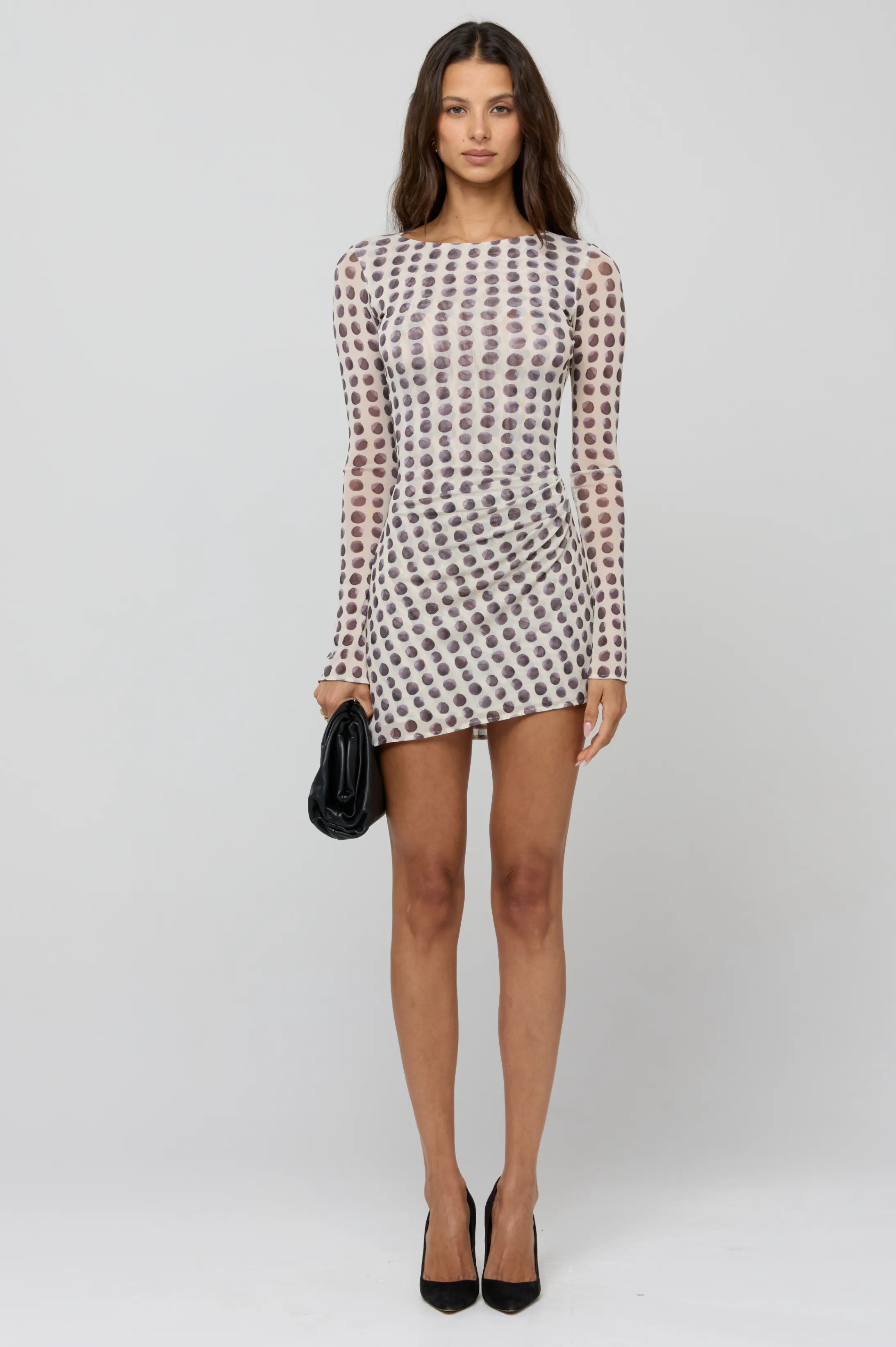 Neutral Base Subtle Finish Mia Mini Dress in Eclipse