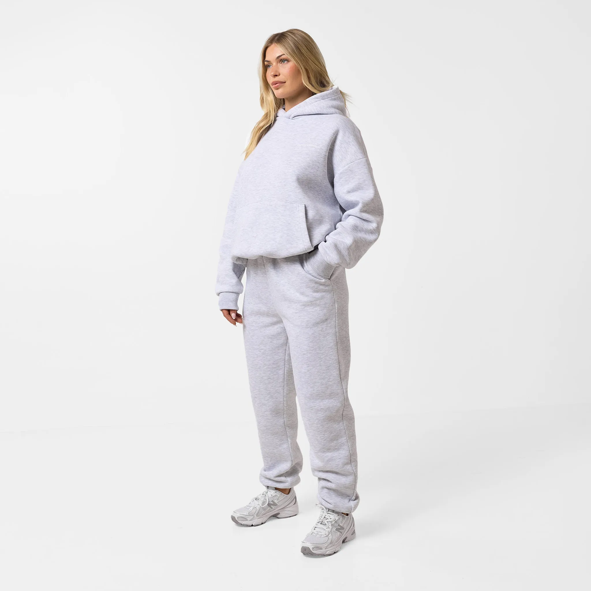 Core Logo Hoodie | Grey Marl Comfy Design Relaxed Fit Hoodie