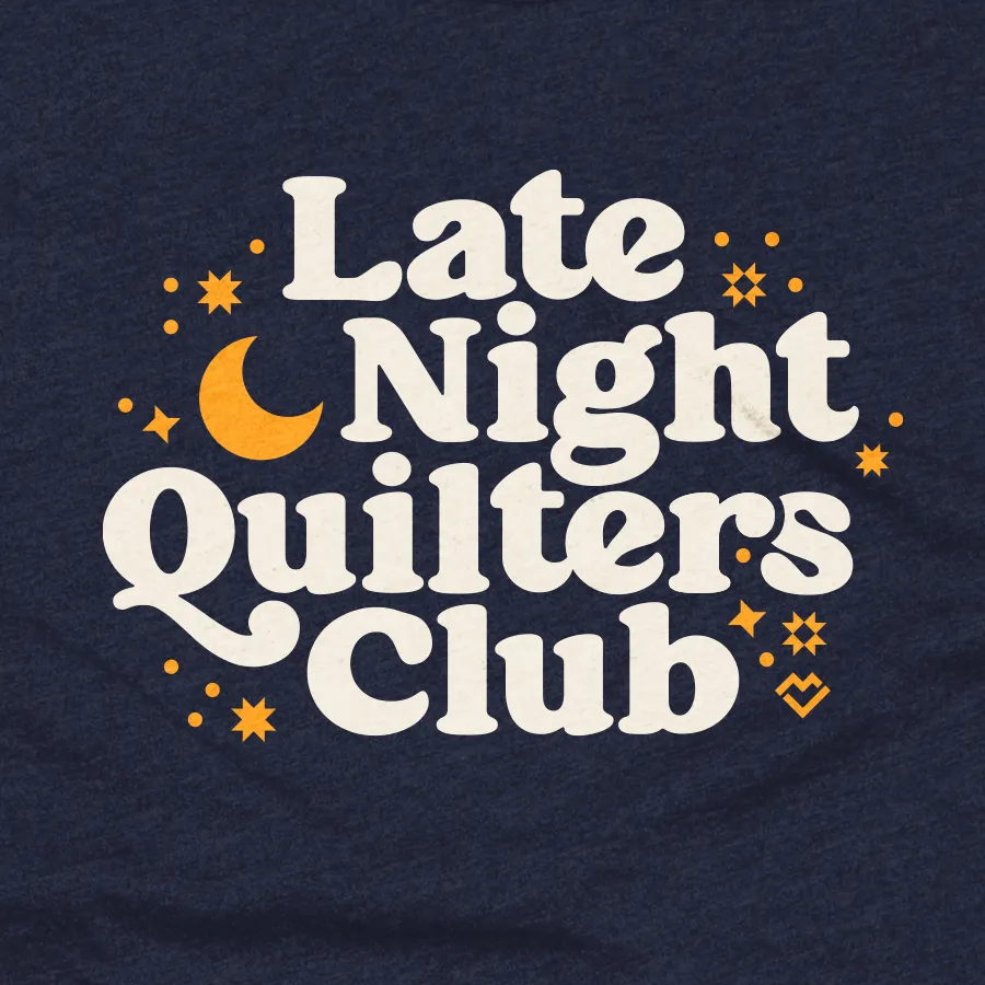 Late Night Quilters Club - T-shirt (Navy) SoftTouchFinish