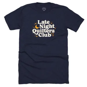 Late Night Quilters Club - T-shirt (Navy) spring fashion