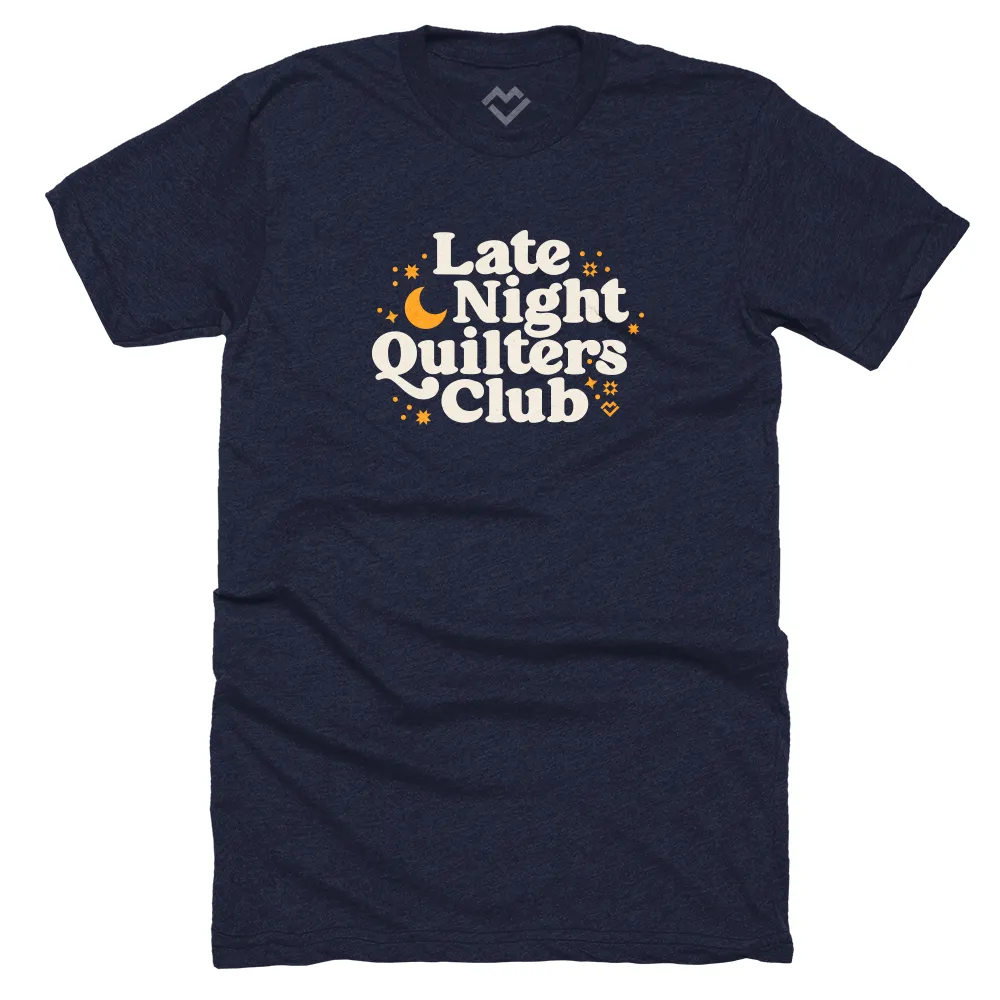 Slim Silhouette Late Night Quilters Club - T-shirt (Navy)