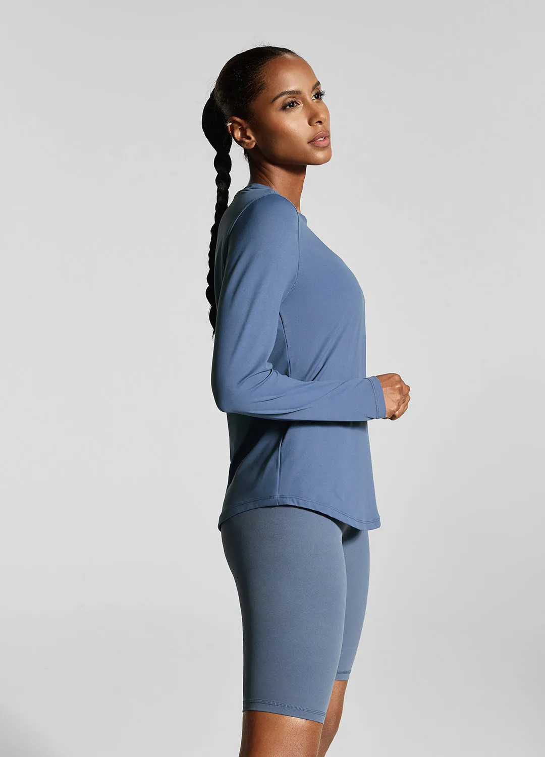 Relaxed fit style Iris Blue Long Sleeve