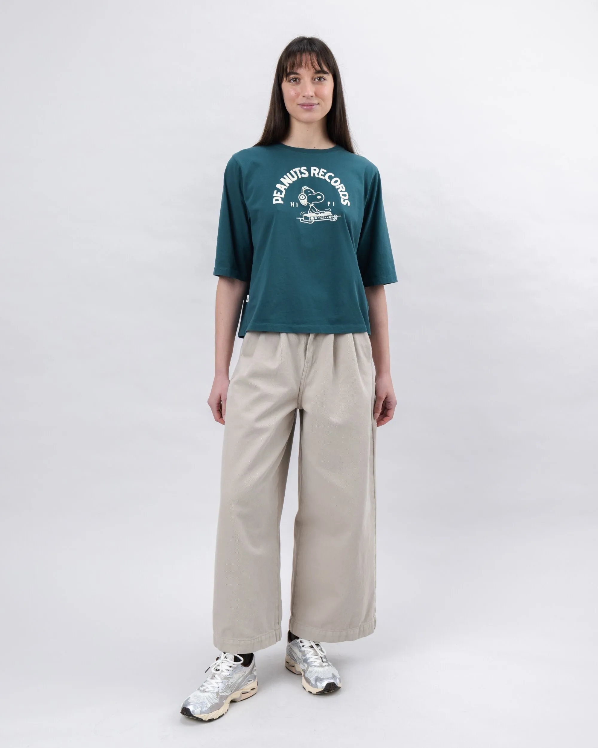 Summer Casual Peanuts Records Squared Tee Green