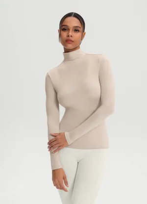 hypoallergenic material Mock Neck Long Sleeve Top