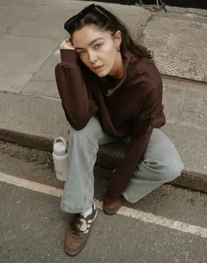 Snap Collar Sierra Sweatshirt in Mocha Bean product bead charm