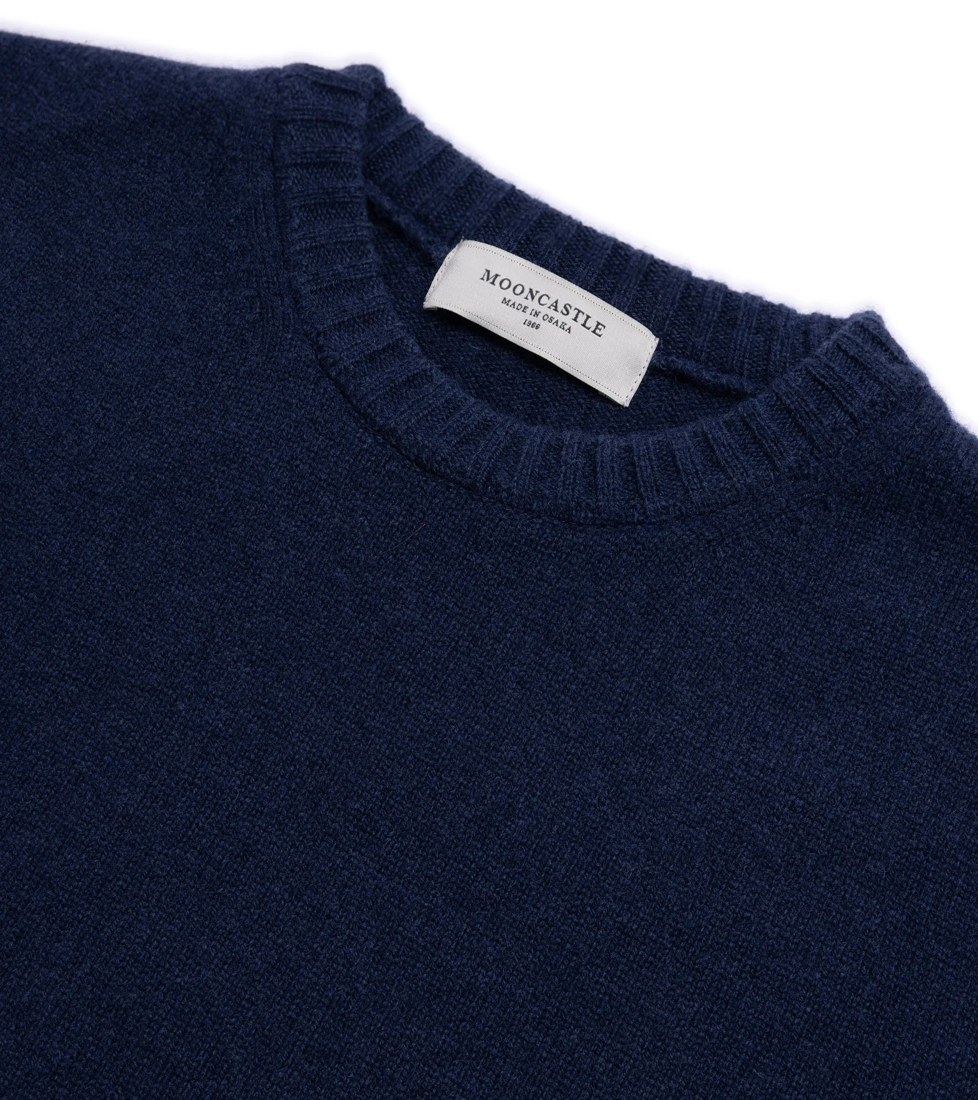 Mooncastle Wool Cashmere Silk Crew Neck Sweater: Navy Breezy Comfort