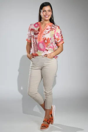 Seamless Comfort Platinum Bengaline Capri Pants | TAUPE | 6305C1