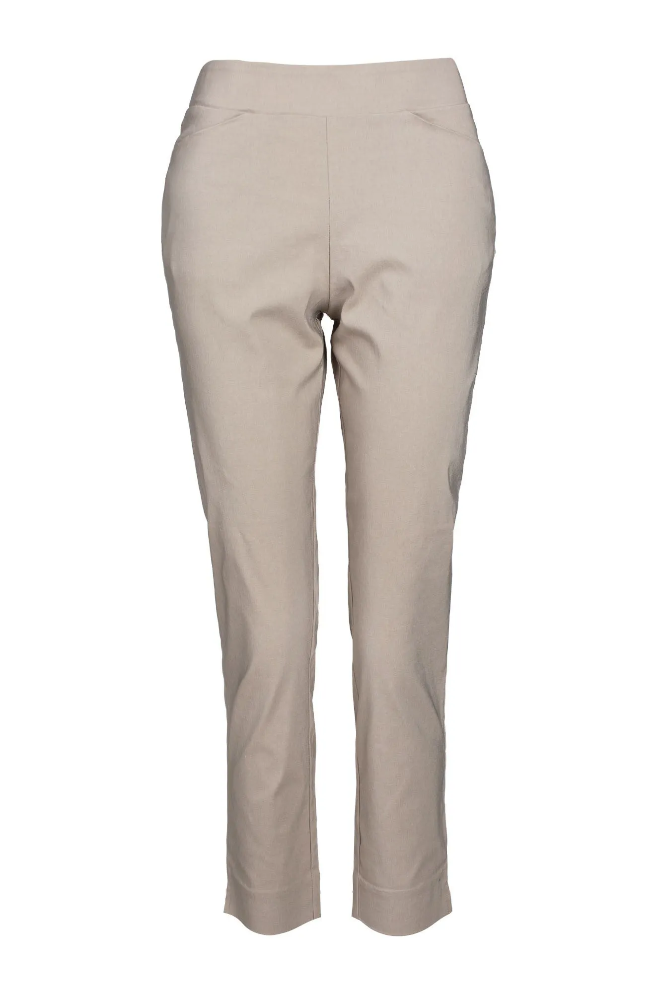Linen blend Casual Fit Platinum Bengaline Capri Pants | TAUPE | 6305C1