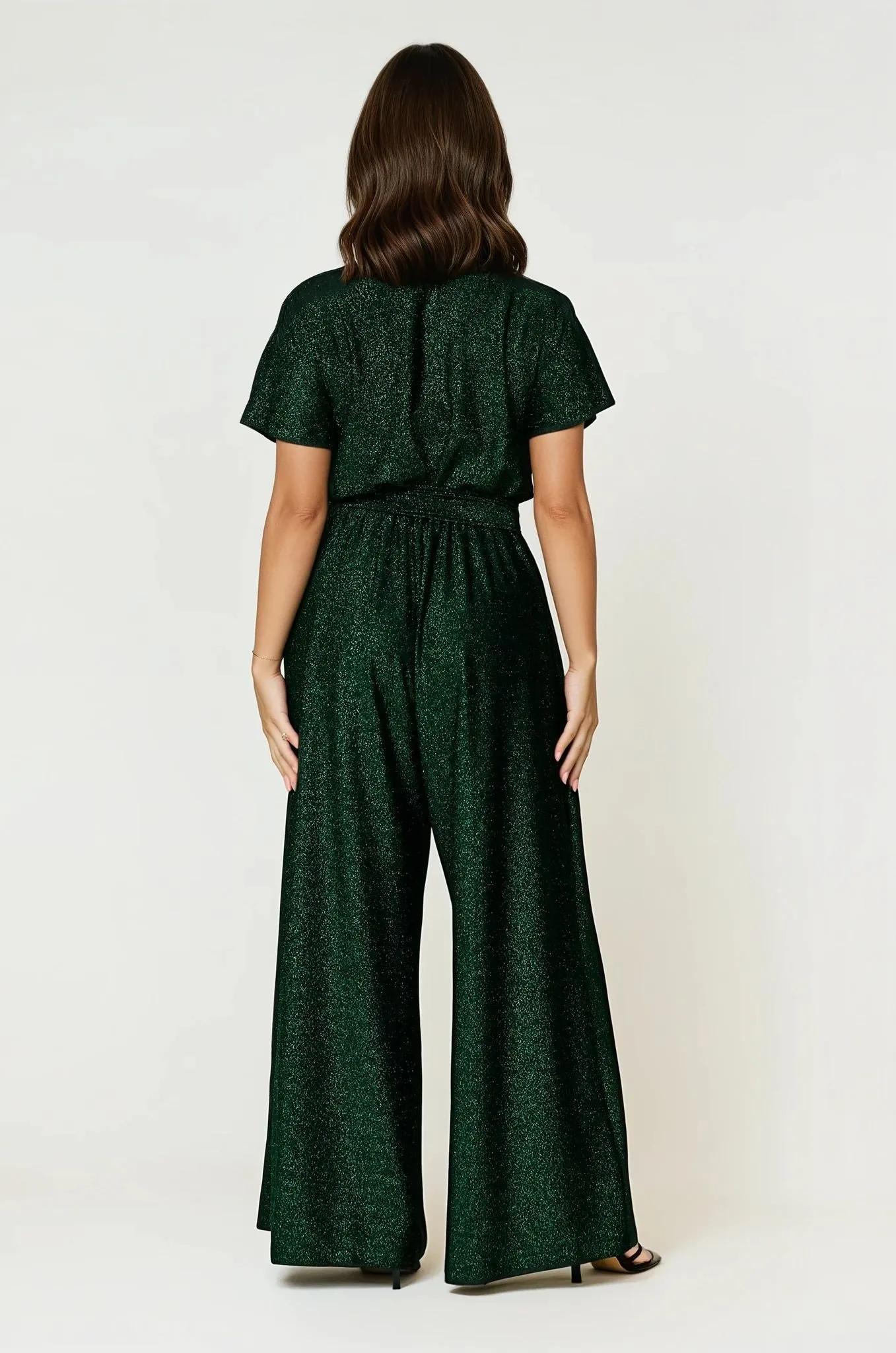 Helena Cap Sleeve Jumpsuit Emerald Cozy Dress