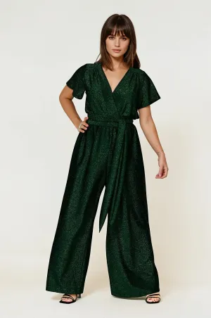 Comfy Wear Retro cool Helena Cap Sleeve Jumpsuit Emerald