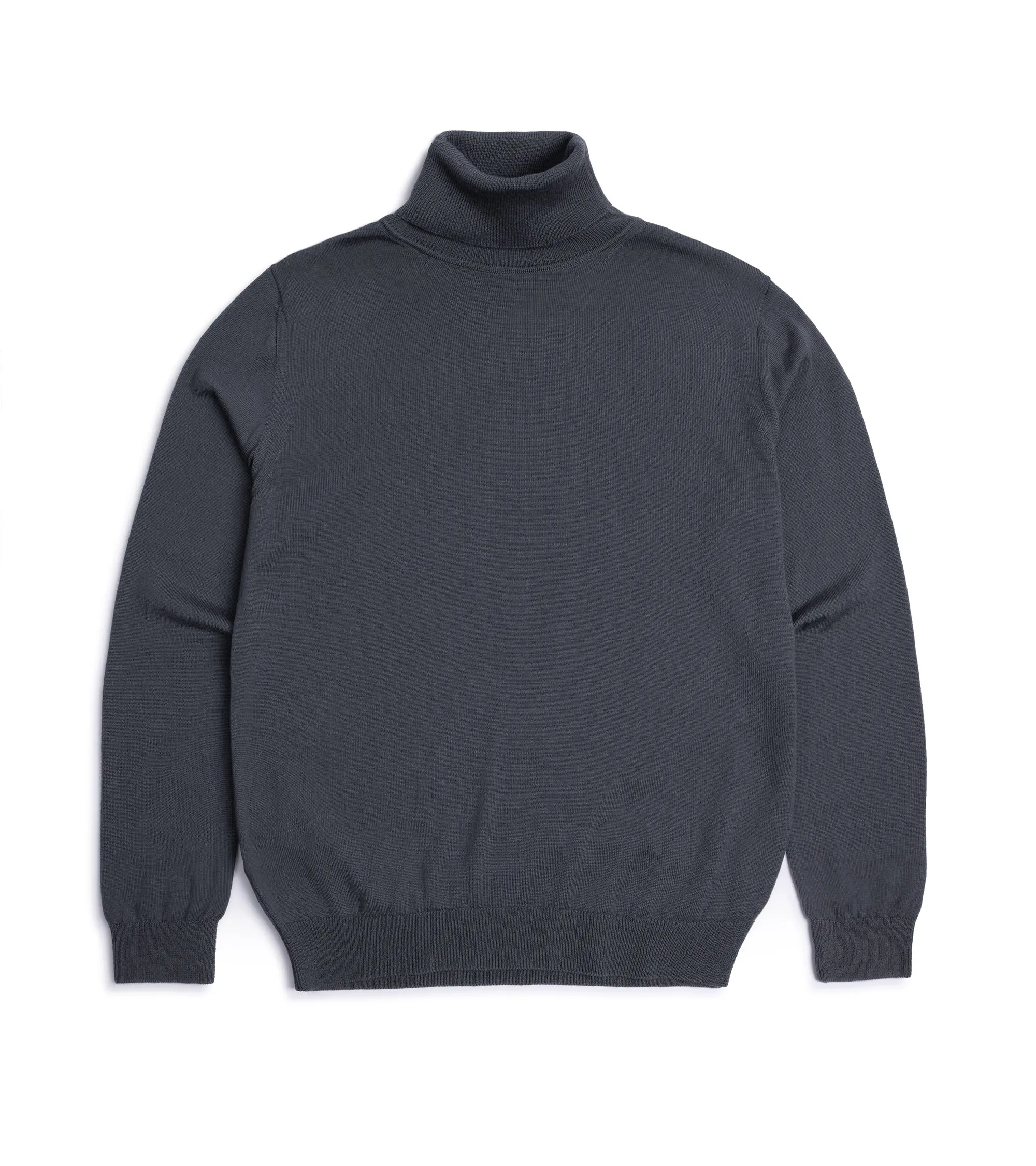 Mooncastle Lightweight Merino Roll Neck Sweater: Charcoal Boss Vibe Casual Footwear