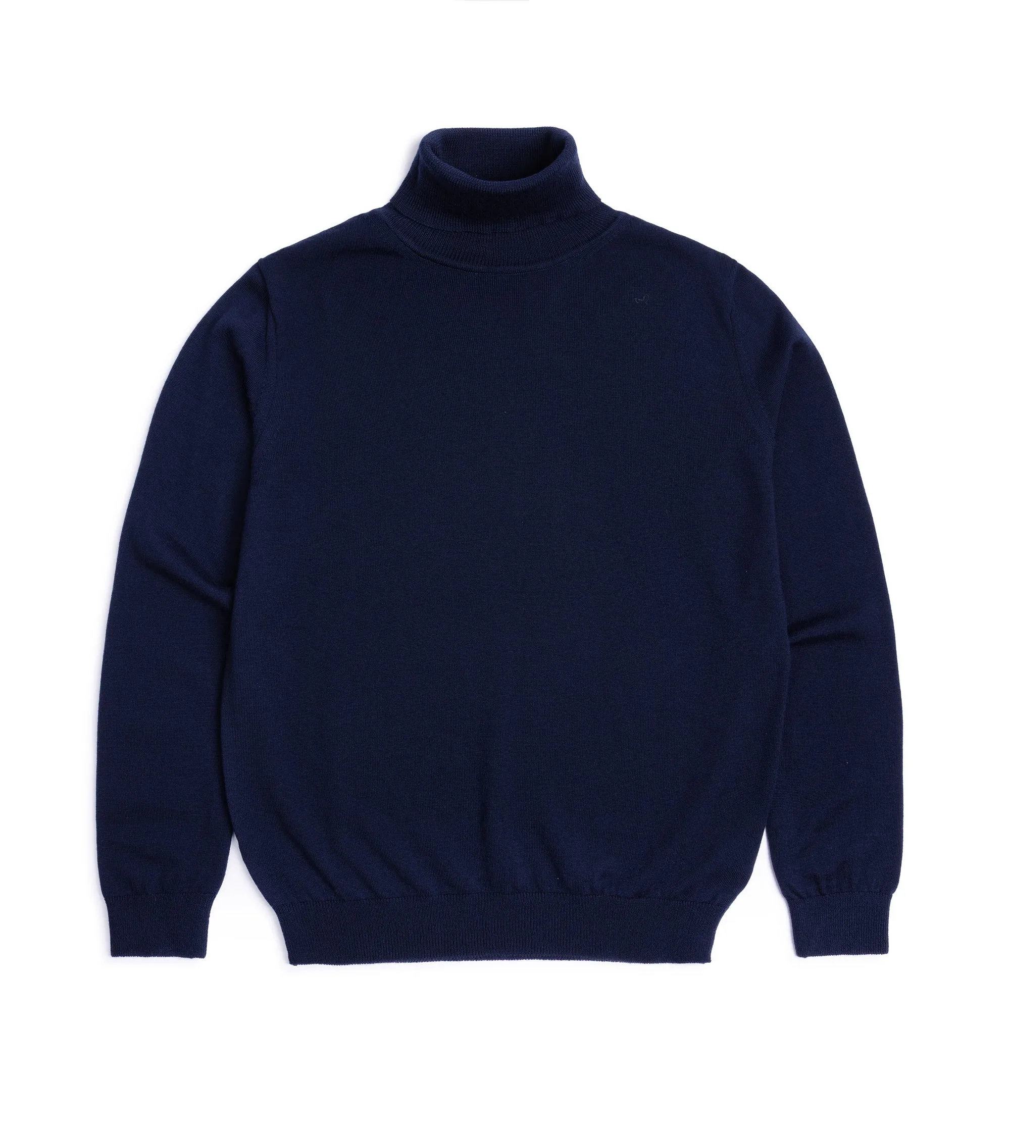 Elegant Layer Free Mind Mooncastle Lightweight Merino Roll Neck Sweater: Navy