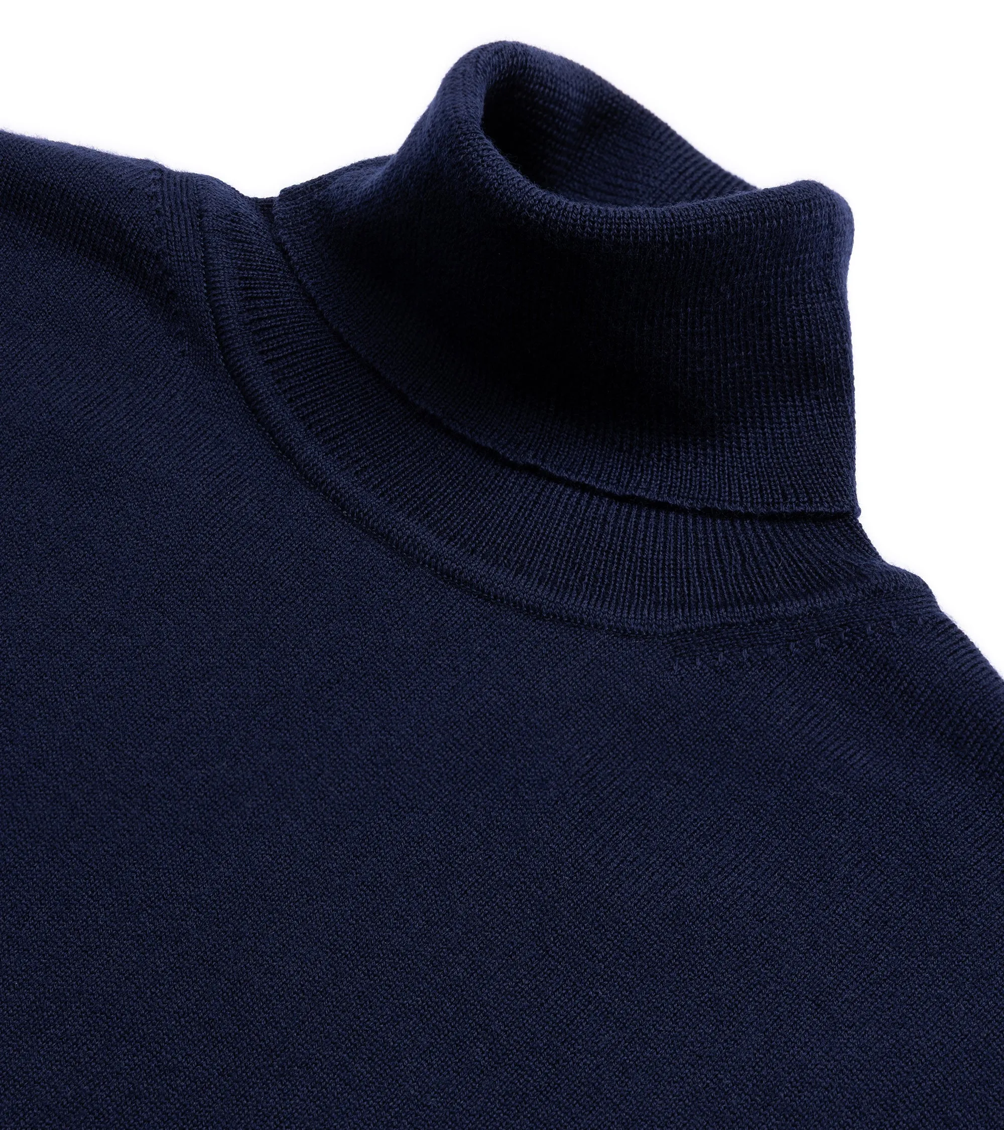 StaticResistant Mooncastle Lightweight Merino Roll Neck Sweater: Navy