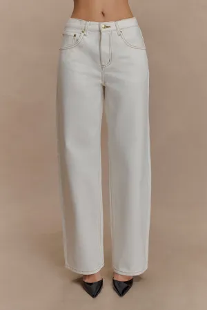 Mannon Mid Rise Denim Jeans - White Morning Stroll Evening Stroll Trend Setter Lifestyle Piece