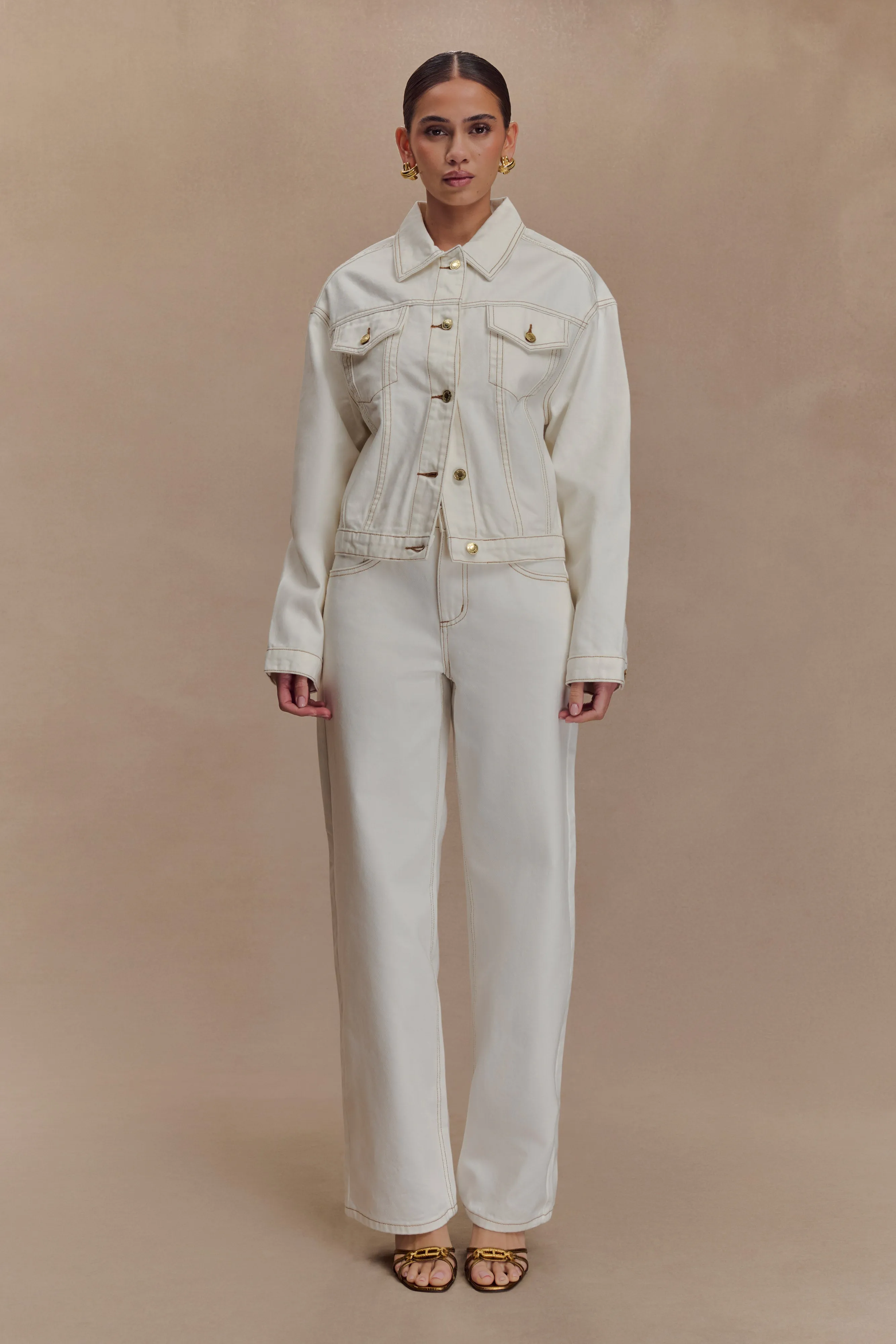 Mannon Mid Rise Denim Jeans - White Daily Attire