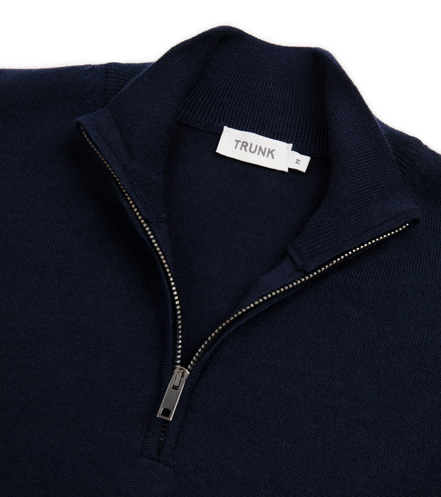 Convertible Style QuickReleaseFastenings Trunk Trebeck Merino Half Zip Sweater: Navy