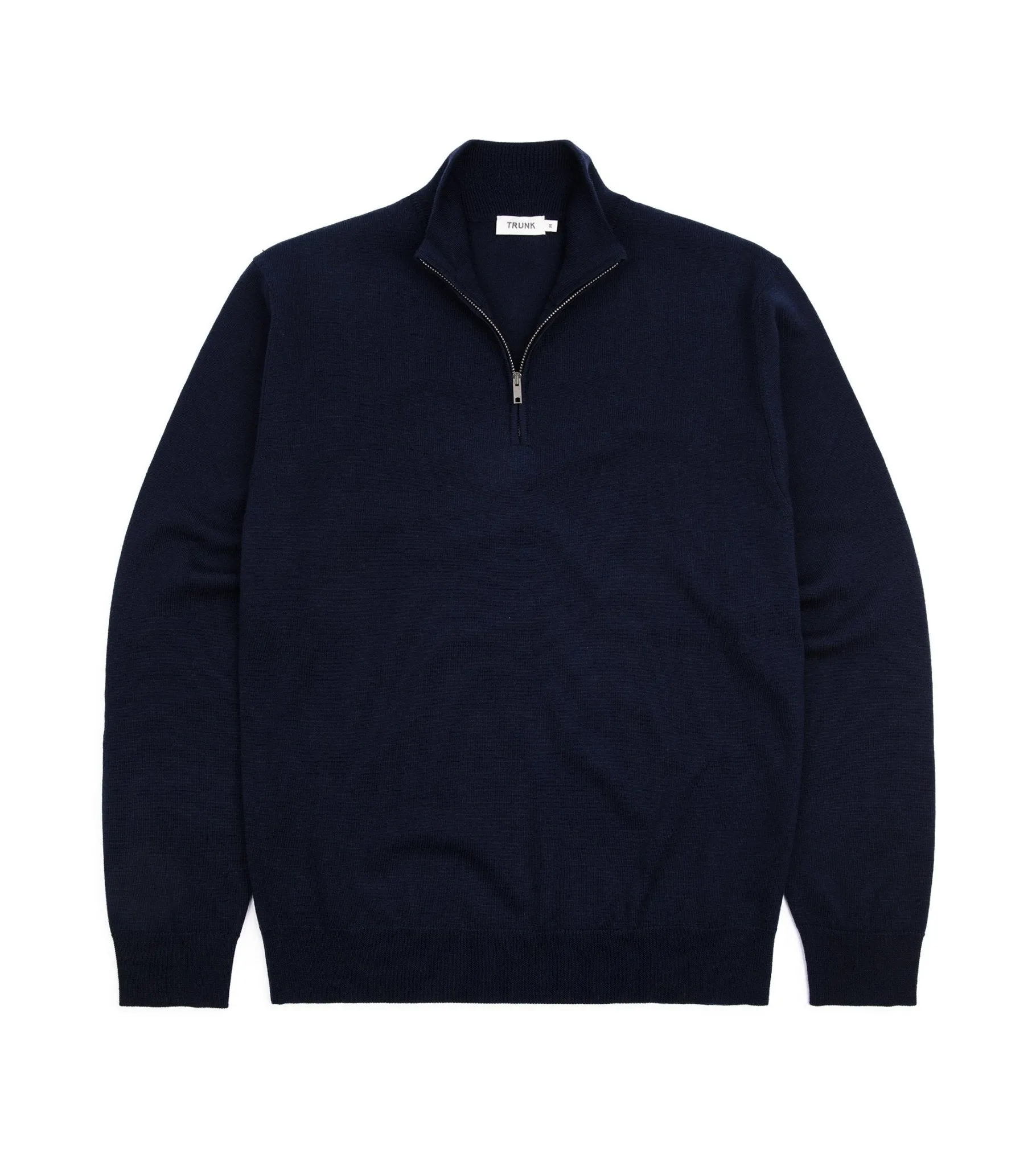 Cozy Sweatshirt SustainableCertified Trunk Trebeck Merino Half Zip Sweater: Navy
