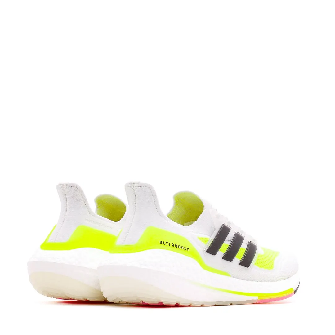 Breathable Airflow Design versatile - use shoes Adidas Running Women Ultraboost 21 White Black Yellow FY0401