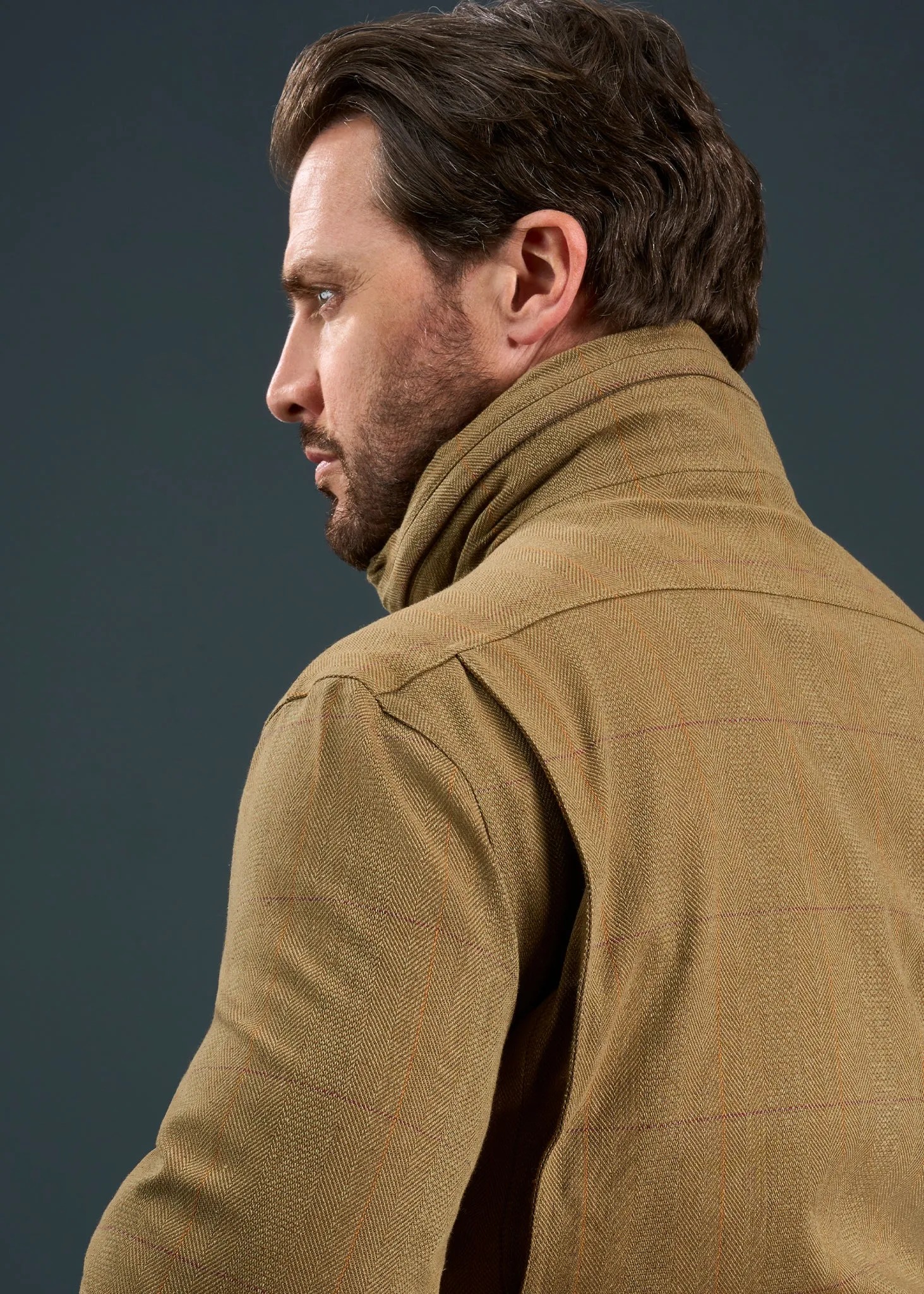 Axford Men's Waterproof Lightweight Field Coat In Aspen - Shooting Fit Ergonomic Sleeve Shaping Thick Fabric