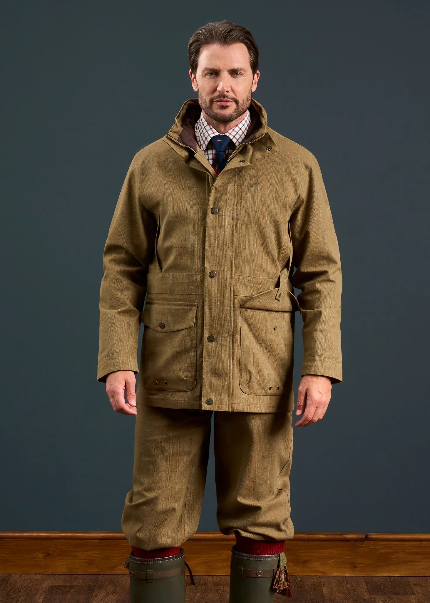 Durable Coating Axford Men's Waterproof Lightweight Field Coat In Aspen - Shooting Fit
