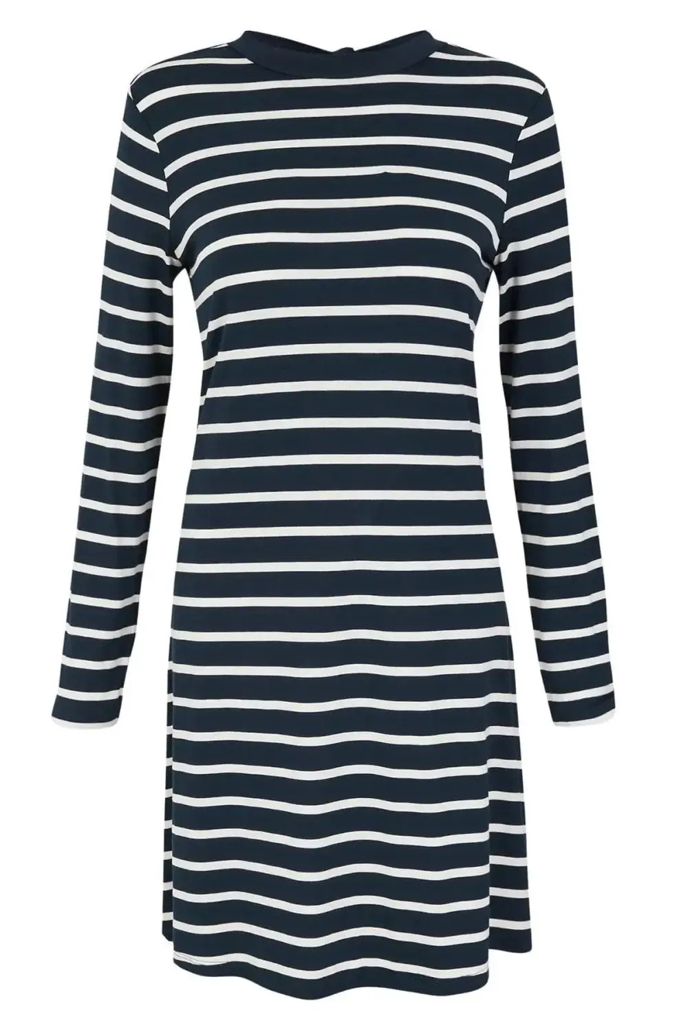 Nautical Striped Jersey Dress Slim Shape