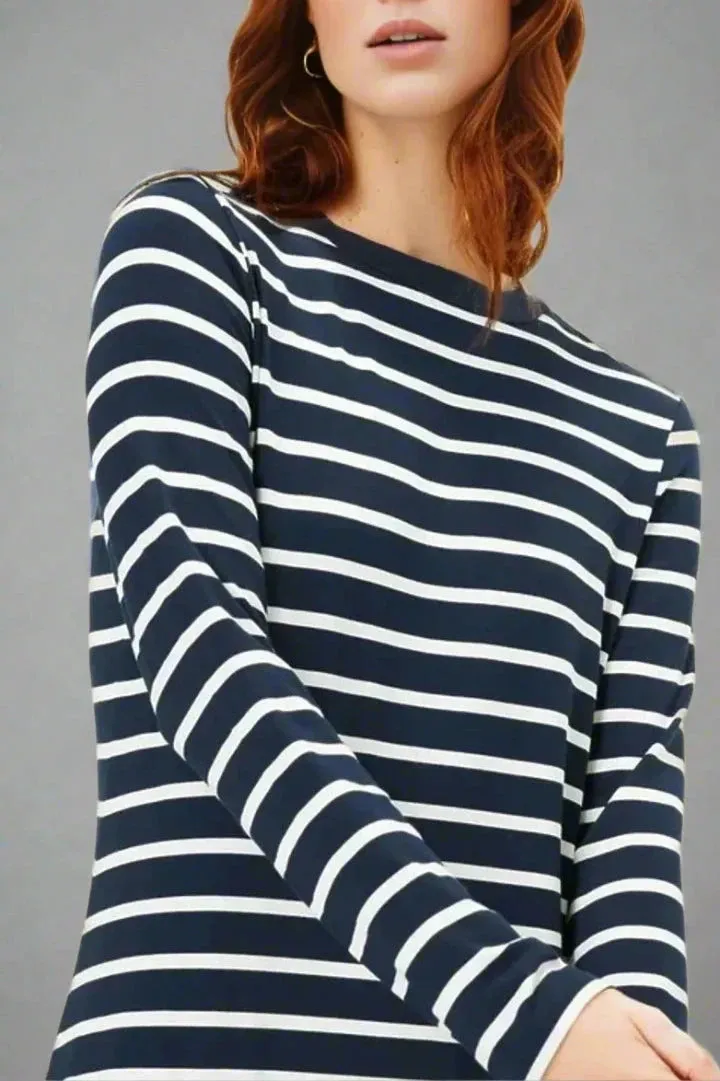 Back Detail Nautical Striped Jersey Dress