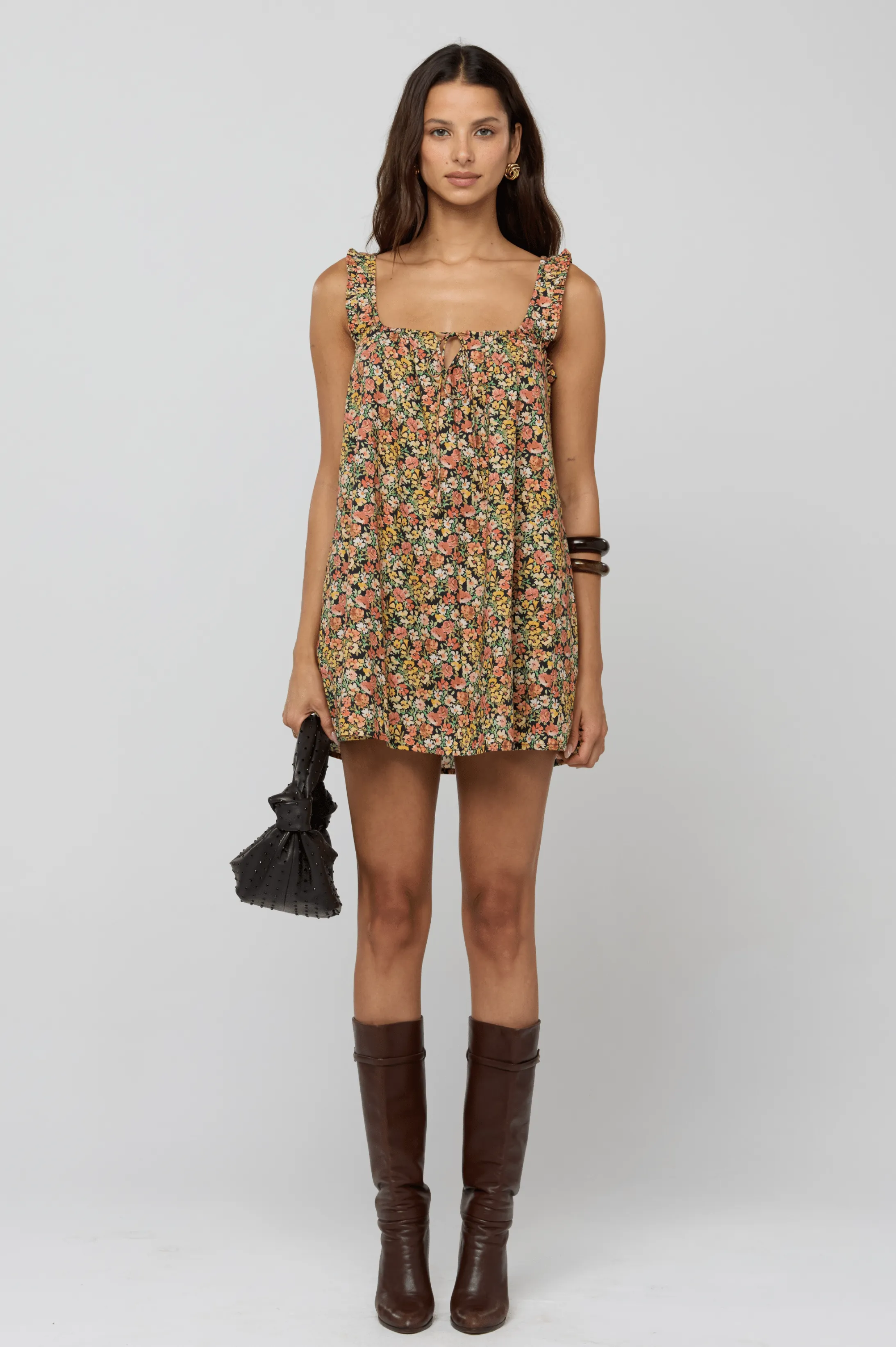 Summer-Season Mini Moo Dress in Fig