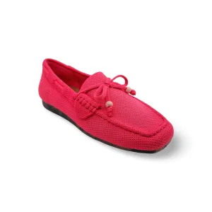 Nevee Pink Knit Fabric Loafer Garden Walk