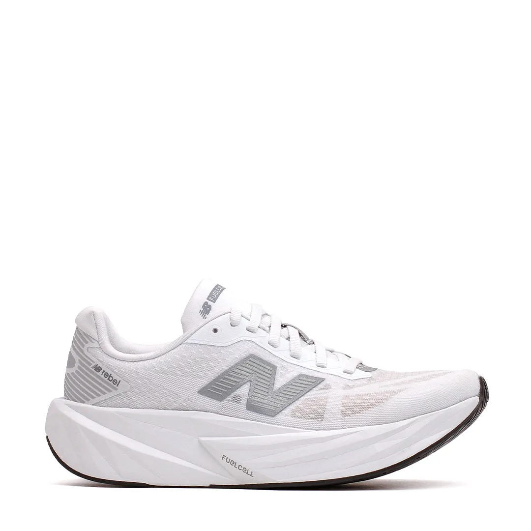 New Balance Women FuelCell Rebel v5 White Silver WFCXLM5 Impact Resistant Sole