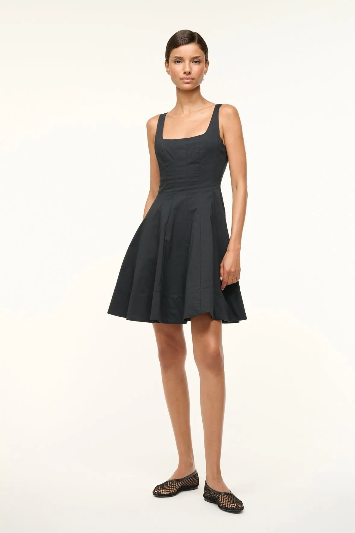 Saturated Hue Chill Friendly MINI WELLS DRESS | BLACK