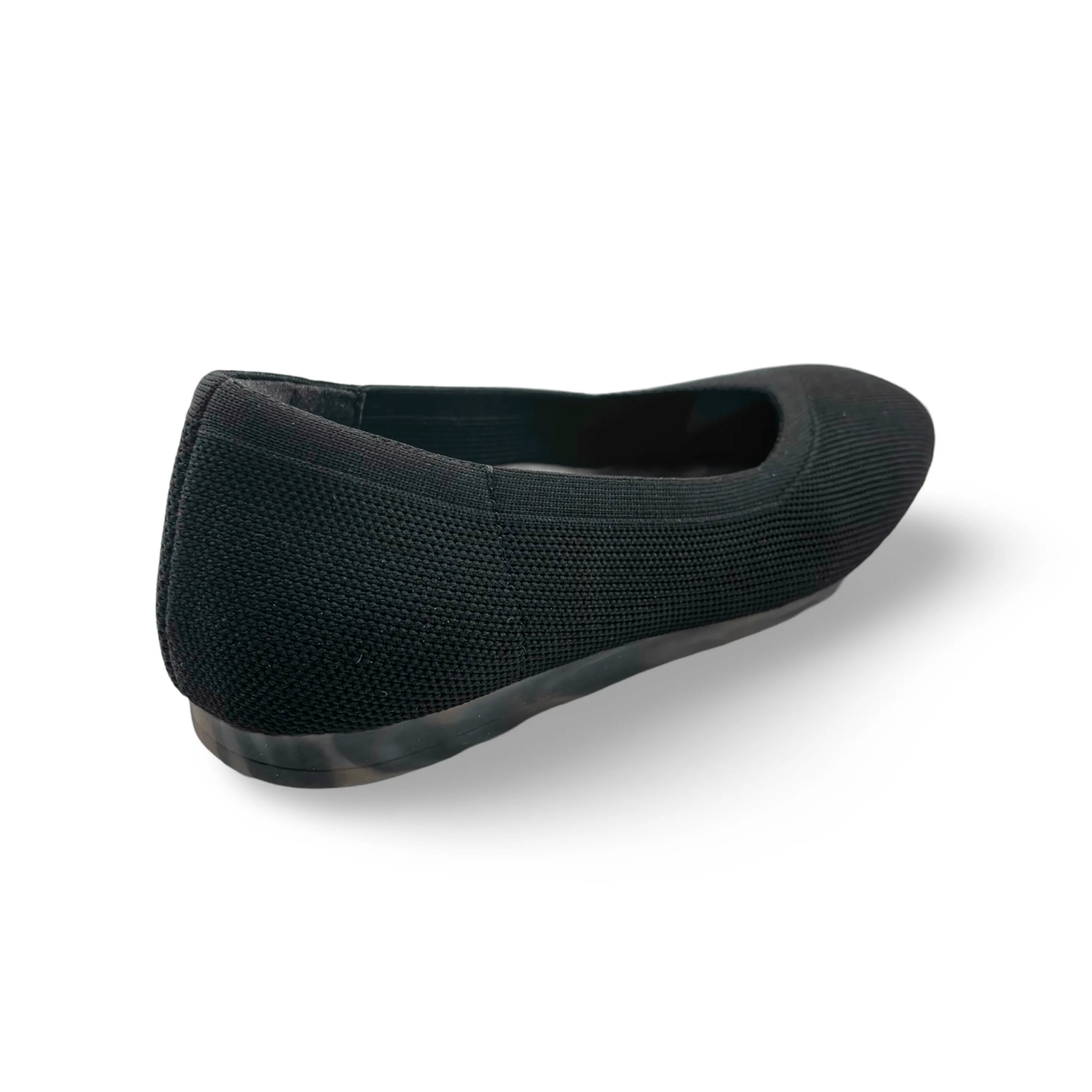 Niki Black Knit Fabric Flat Heel Stabilizer