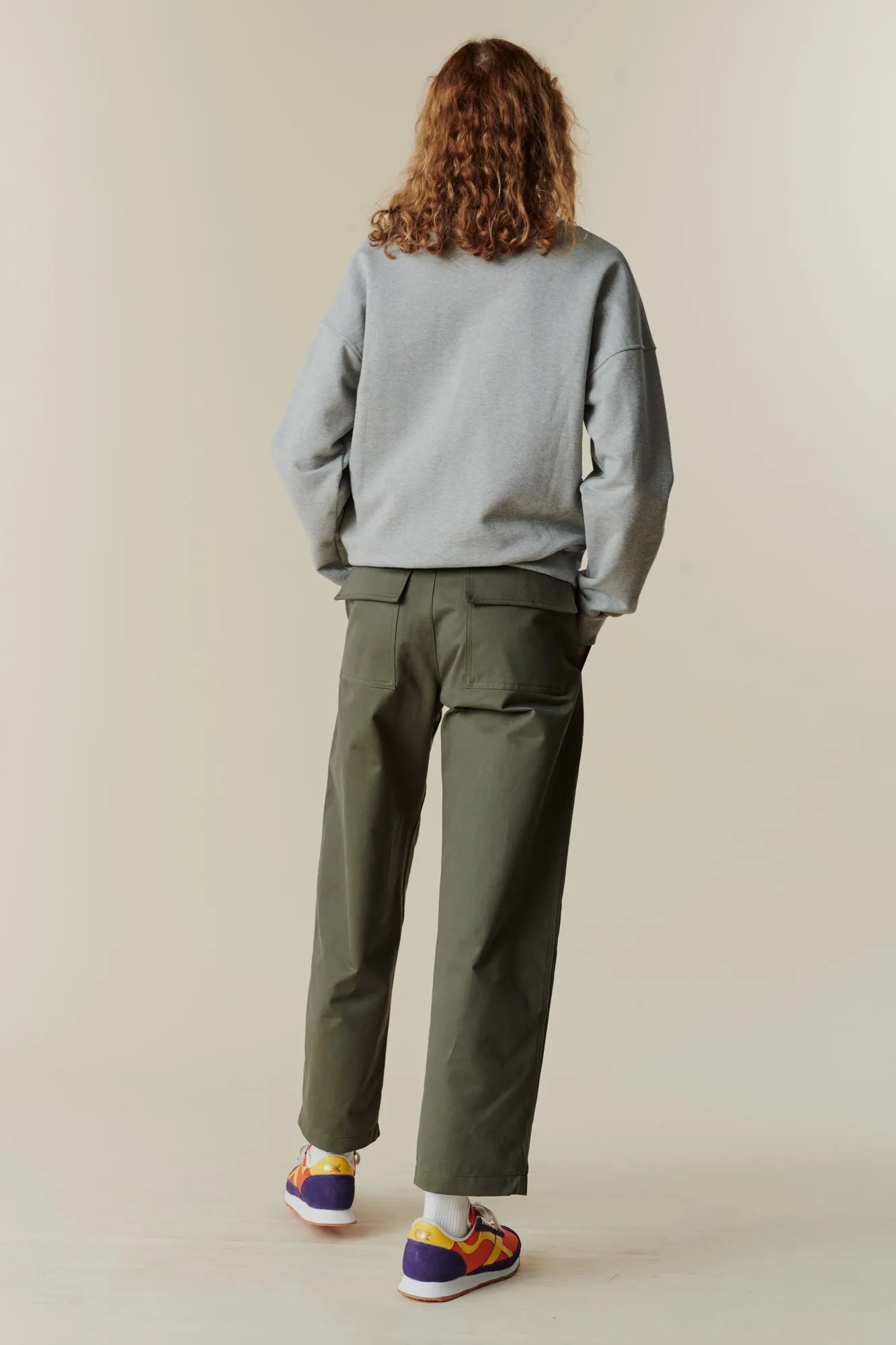 Women's Combat Heavyweight 100% Cotton Twill Trousers - Olive Reflective accents