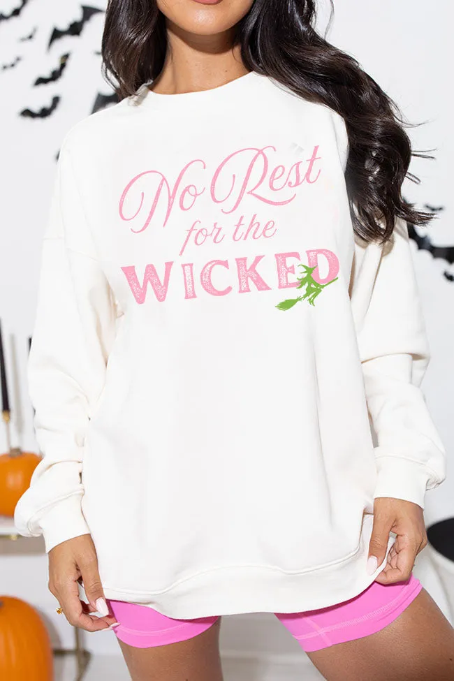 No Rest For The Wicked Cream Graphic Sweatshirt SALE Airflow Ventilation System